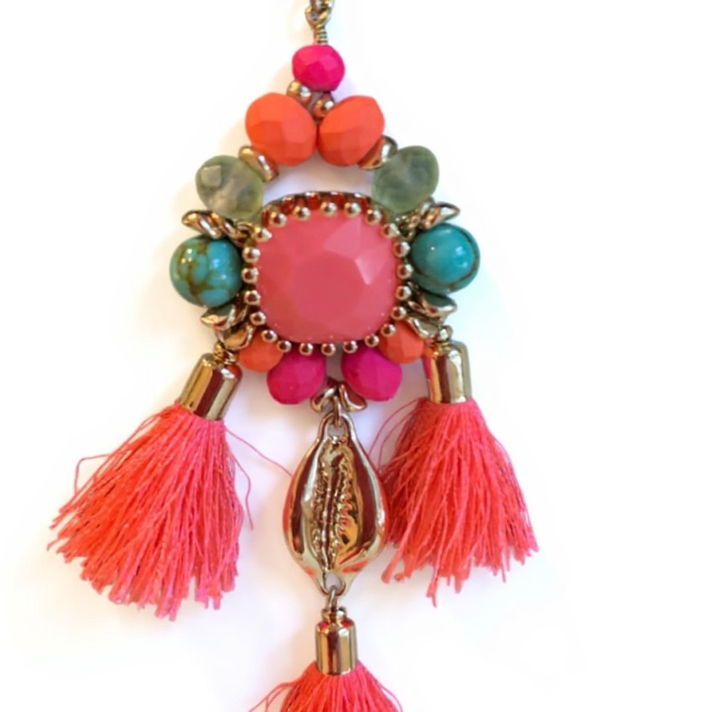 Lilly Pulitzer beaded long tassel necklace NWOT 22” $78